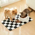 thumbnail image 2 of Checkered Cat Food Mat for Pet Dog Feeting Mats,Pet Feeding Mat for Floor Non-Slip Waterproof, Super Absorbent Cat Bowl Mat, Easy to Clean Eco-Friendly Durable Pet Placemat 19x12in, 2 of 9