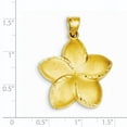 thumbnail image 2 of Beautiful 14k Satin Diamond-cut Open-Backed Large Plumeria Pendant, 2 of 2