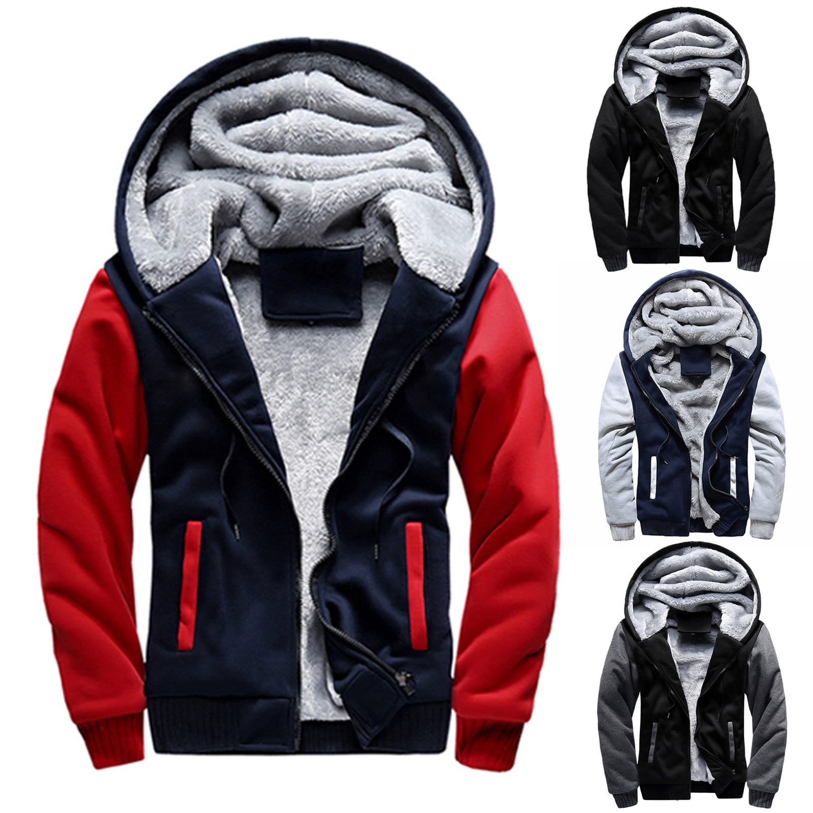 Drawstring Zipper Fly Cardigan Hooded 