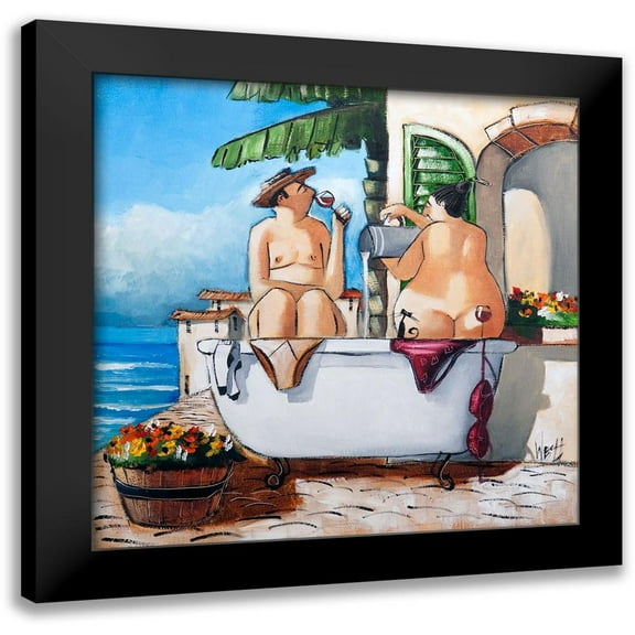West, Ronald 12x12 Black Modern Framed Museum Art Print Titled - Bath Scene I