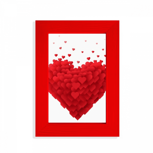 Shaped Red Hearts Valentine's Day Picture Display Art Red Photo Frame