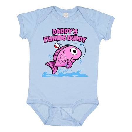 

Inktastic Daddy s Fishing Buddy (pink) Gift Baby Boy or Baby Girl Bodysuit
