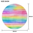 thumbnail image 6 of Colorful Watercolor Stripe Pattern Round Tablecloth 60"x60",Wrinkle Wipeable Table Cloth for Kitchen Dining Room Picnic Patio Party, 6 of 6