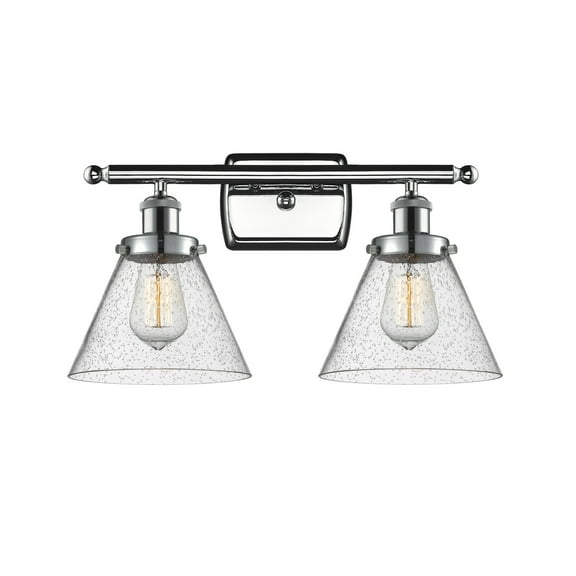 Innovations Lighting 916-2W Large Cone Large Cone 2 Light 16" Wide Vanity Light - Chrome