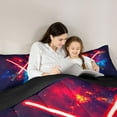 thumbnail image 4 of jejeloiu Lightsaber 7pcs Bedding Comforter Set,Abstract Lightning Queen Bedding Sets,Red Black Blue Queen Sheet Sets For Boys Kids,Microfiber Bedroom Decor Reversible, 4 of 8