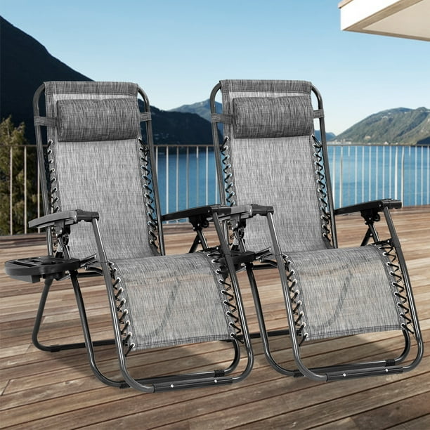 NiamVelo Zero Gravity Chairs Set of 2 Patio Chair Adjustable Outdoor