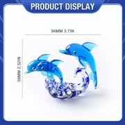 Piwvid Oceanic Glass Art Double Layer Figurines, Handmade Miniature Sea Creature Sculptures for Home, Office Decor, Birthday Gift for Collectors, All Ages