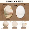 thumbnail image 3 of Canvas Wall Art Retro Cactus Plant Desert Landscape Birds Sun Disk Layered Mountains Oval Framed Canvas Prints Vintage Wall Hanging Decor for Home Decorations 8.6"x11.4", 3 of 7