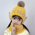 thumbnail image 6 of Dyfzdhu Winter Knitted Fleece Hood Scarf Coif Kid Knit Hat Warm Hats Yellow, 6 of 9