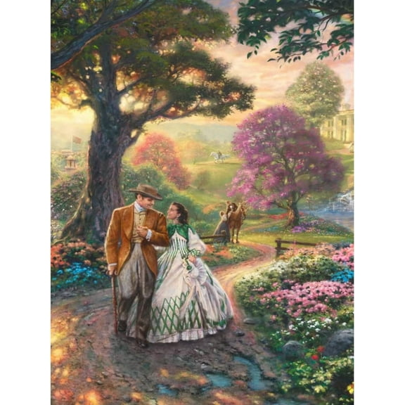 DIY 5D Diamond Painting Kits for Adults Diamond Art Gone with The Wind Full Round Drill Embroidery Kits Crystal Rhinestone Art for Mosaic Gift Home Wall Decor