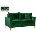 thumbnail image 2 of Maklaine Contemporary Velvet Loveseat in Green, 2 of 8