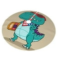 thumbnail image 2 of Kll 48" Christmas Tree Skirt Cool Dino Playing Skateboard Xmas Tree Skirts Mat For New Year Xmas Holiday Party Indoor Outdoor Home Decoration, 2 of 9