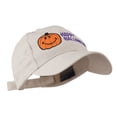 thumbnail image 5 of Happy Halloween Smile Pumpkin Embroidered Cap - Stone OSFM, 5 of 5