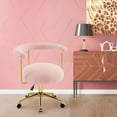 BarberPub Manicure Chair Modern Makeup Vanity Chair Pink Adjustable