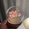 thumbnail image 3 of Tignapoo DIY Pink Tulip Night Light Kit - 13-Piece Glass Flower Lamp with Wooden Base, LED Lights, and AA Battery Power - Creative Home Decor Project, 3 of 6