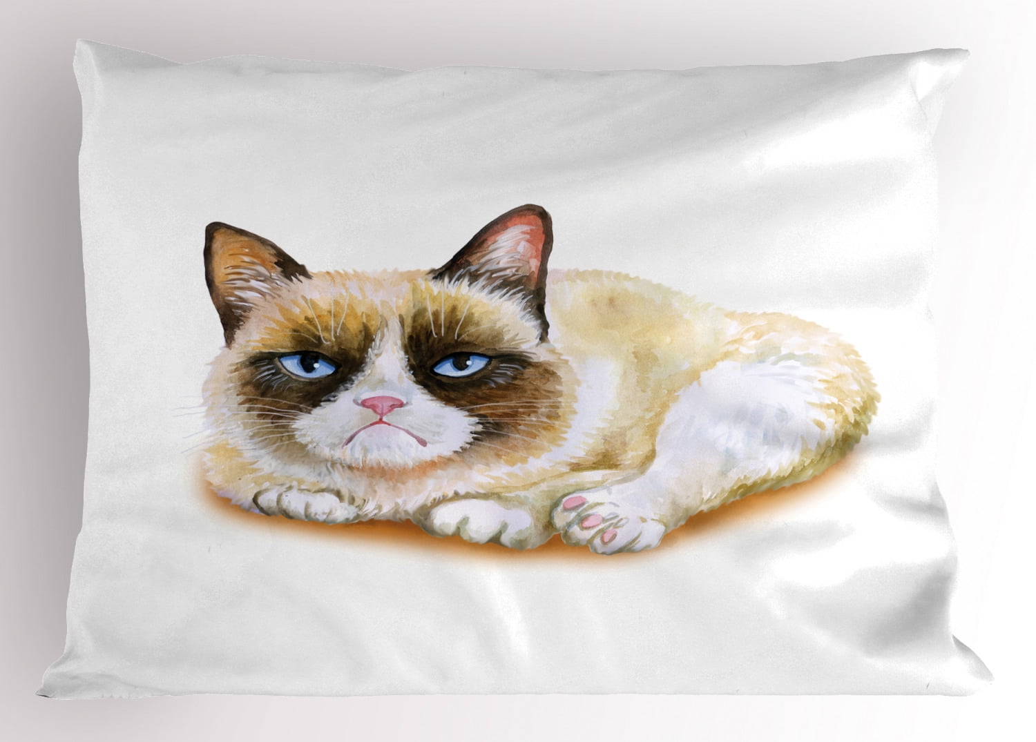Animal Pillow Sham Grumpy Siamese Cat Angry Paws Asian ...