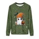 thumbnail image 3 of Ailaofu Women's Halloween Printed Round Neck Casual Sports Long Sleeve Sweatshirt Top Sweatshirt Loose Soft Long Sleeve Pullover Tops, 3 of 6