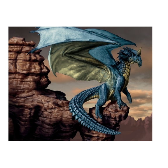 Blue Dragon Edible Image Icing Cake Topper for Quarter Sheet Cake, by TNCT