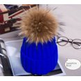 thumbnail image 2 of Gorro de punto rizado de color sólido para otoño e invierno, gorro de lana con forma de mapache coreano de 15 cm, 2 of 4