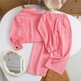 thumbnail image 5 of Pink Boy Girl Western Thermal Two Piece Flare Bell Bottom Match Brunch 2PC Sets for Kids Girl Boy Faux Fleece Lined Wool Denim Trousers Pants Jeans Jacket Coats 2PC Sets Kid 5 Years, 5 of 6