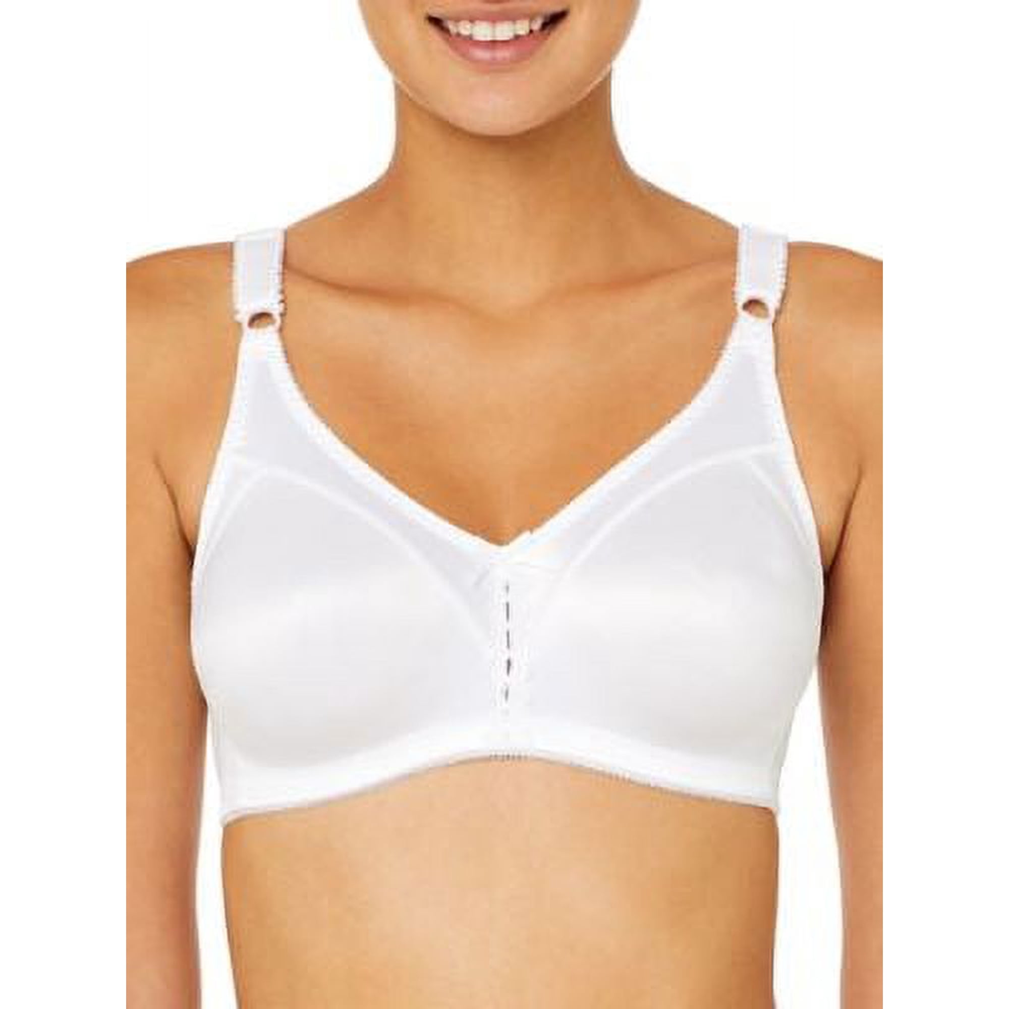 Bali 44C Nylon Double Support Wire Free Bra, White