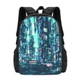 thumbnail image 1 of DouZhe Lightweight Backpack, Travel Outdoor Hiking Bag School Bookbag Casual Daypack Cyberpunk Fantasy City Prints Backpacks for Women Men, 1 of 7