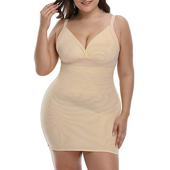 SAYFUT Shapewear Slip for Women Full Slips Dress Long Body Shaping Control Body Shaper Plus Size