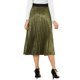 thumbnail image 3 of Falda de mujer Allegra K con cintura elástica, falda midi plisada metálica en línea A, verde militar, talla L, 3 of 6