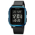 thumbnail image 1 of SKMEI 1858 Montre de Sport Numérique pour Hommes avec Double Affichage de l'Heure, 5ATM Étanche, Chronomètre, Alarme & Rétroéclairage - Montre de Course Extérieure à la Mode avec Boîtier en ABS, Bracelet en PU & Fermoir en Acier Inoxydable (Bleu), 1 of 6