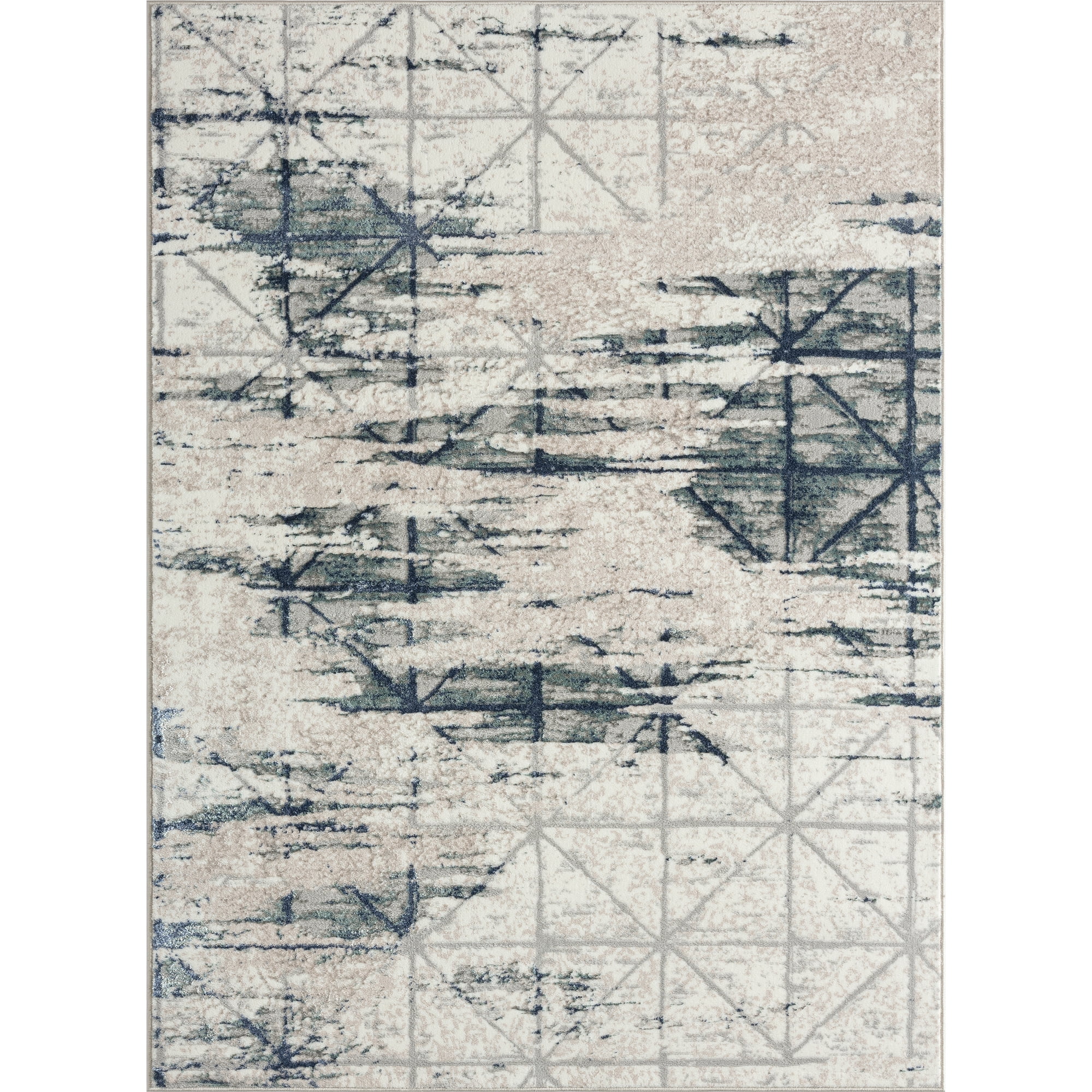 Ox Bay Bethany 2'2" x 3' Blue/Gray Diamond Durable Indoor Area Rug