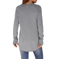 thumbnail image 4 of AELand Women's Long Sleeve Tops and Blouses, Thumb Hole Shirts Crew Neck Curved Hem Tunic T-shirts, 4 of 5