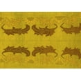 thumbnail image 1 of Ahgly Company Indoor Rectangle Oriental Yellow Modern Area Rugs, 4' x 6', 1 of 4