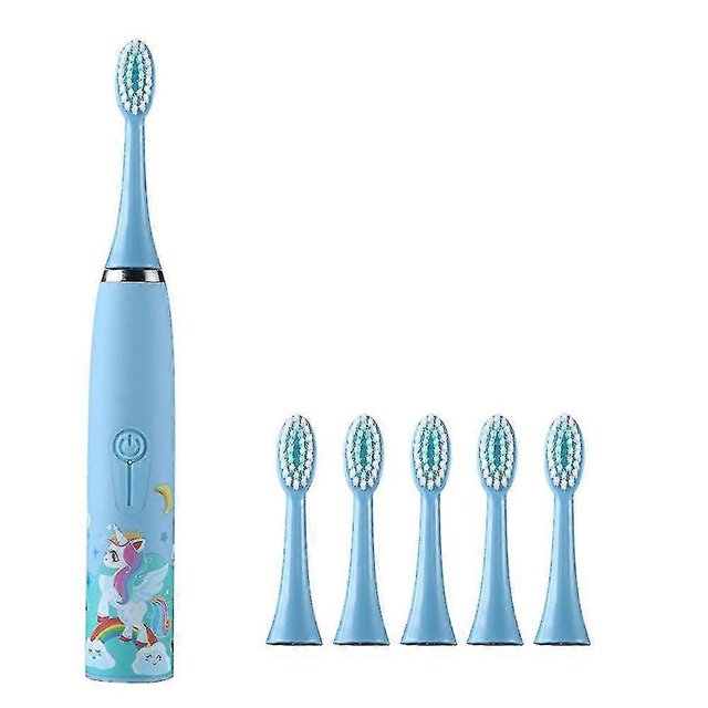 Kids Electric Toothbrush, 6 Brush Heads, Smart Timer, Water Resistant