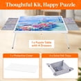 thumbnail image 6 of Lifewit 1500 Piece Puzzle Table with Foldable Legs, Divided Drawers, Extra Felt Trays, Protective Cover, 33.3" x 25.4", ABS Plastic, White, 6 of 10