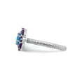 thumbnail image 4 of Gem & Harmony 1.60 Carat (Ctw) Blue Topaz and Amethyst Ring in Sterling Silver for Women, 4 of 6