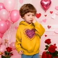 thumbnail image 6 of Valentine Hooded Sweatshirts For Kids Long Sleeve Print Pullover Tops Holiday Casual Loose Stylish Hoodies (13 Years, Yellow-K), 6 of 8