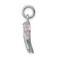 thumbnail image 2 of FB Jewels Sterling Silver Rhodium-plated Enameled Pink Ribbon Charm, 2 of 4