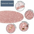 thumbnail image 3 of Rose Gold Glitter Round Tablecloth Pink Shiny Christmas Holidays Seasonal Valentine''s Day Fitted Table Cover Washable Tablecloths for Kitchen Dining Party 40-44 inch, 3 of 4