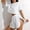 White, variant on Women's Pajamas Set Comfortable Loose Solid Color Mesh Hollow Short Sleeve T-shirt and Short Home Clothes 2 Piece Set Loungewear