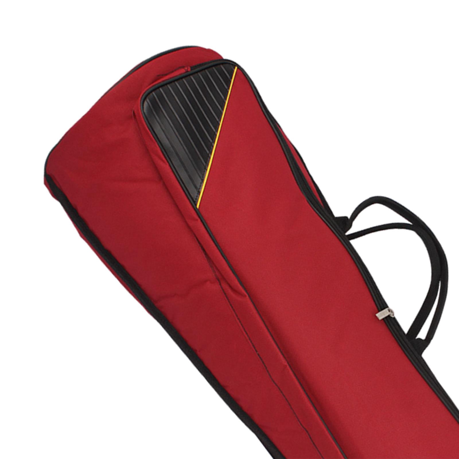 LeeQinersw Oxford Cloth Tenor Trombone Bag with Adjustable Shoulder Strap Trombone Carrying Red