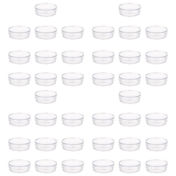 40 Piezas Placas de de Plástico Estéril de 35 mm x 10 mm Con Tapa para Levadura de Placa LB (Color Transparente)