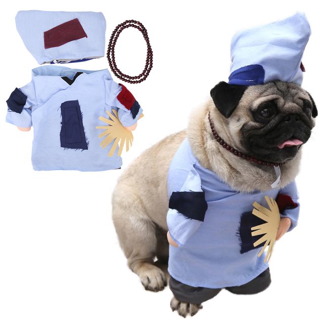 Bienvenido 1 pieza de ropa para perros y gatos, divertido disfraz de fiesta con sombrero y collar (L)