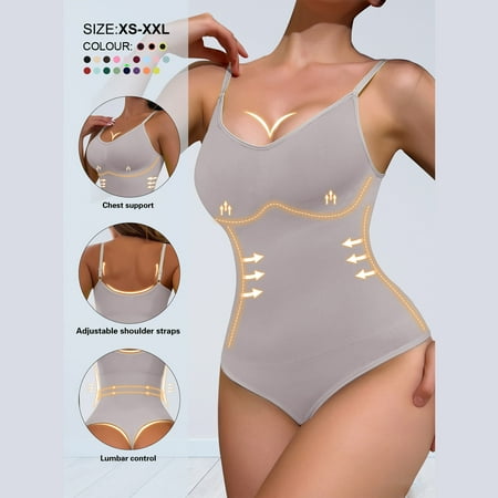 Plus Size Women One-piece Swimsuit Sexy Skinny Bathing Suit  Halter Top Bikini Bottom (Gray L) on Clearance