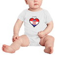 thumbnail image 2 of Croatia Flag Heart Love Cute Baby Clothing Bodysuits Boy Girl Clothes, 2 of 5