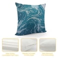 thumbnail image 4 of Shangniulu  Square Throw Pillow Cover, Ocean Beach Theme Sea Waves Soft Short Plush Cushion Covers 18" x 18", Pillowcases Sofa Couch Home Decoration, 4 of 5