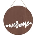 thumbnail image 2 of Fiudx Liquidación navideña Placa de bienvenida de PVC con lazo de celosía para colgar en la pared de la decoración del hogar, 2 of 7