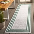 thumbnail image 2 of SAFAVIEH Cabana Rado Bordered Indoor/Outdoor Runner Rug, Ivory/Green, 2'2" x 8', 2 of 16