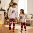 thumbnail image 6 of Family Matching Pajamas Sets Christmas Letters Printed Long Sleeve Tops Plaid Pants Sleepwear, 6 of 7