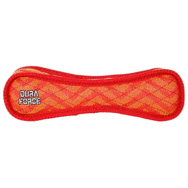 DuraForce Bone Red ZigZag Durable Woven Fiber Squeaky Dog Toy
