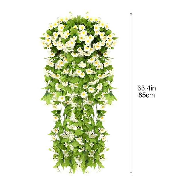 Tumotour Simulated Rose Bouquets Simulated Flower Wall Hanging Baskets Decorative Landscaping Artificial Flowers Rattan Home Decor Flowers 85cm